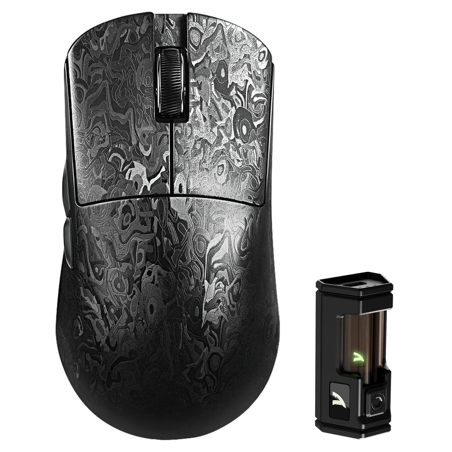 ATTACK SHARK R11 ULTRA Carbon Fiber Wireless Gaming Mouse, 8000Hz 49g 42000DPI, PAW3950MAX Nano-Metal Ice Coating BT/2.4G/USB-C