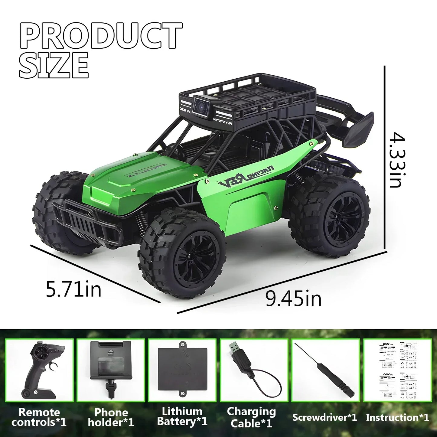 Remote Control Car with 1080P HD FPV Camera,Two-Way Voice Function High Speed Monster Trucks Toys for Kids Adults 60 Min Play