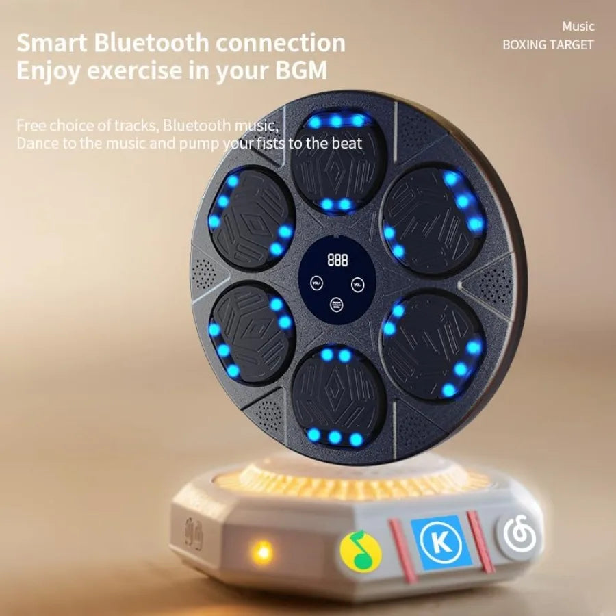 2025 Music Boxing Machine with Boxing Gloves Smart Bluetooth Interactive Wall Mounted Punching Bag with LED Lights for Home Fit