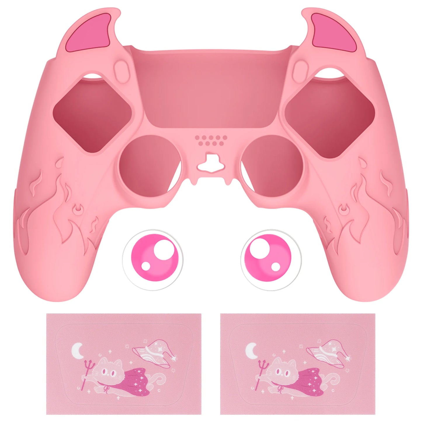 PlayVital Cute Demon Controller Silicone Case for ps5, Kawaii Controller Cover Gamepad Skin Protector for ps5 - 7 colors