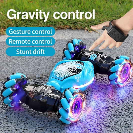 1:14 4WD RC Drift Car 2.4G Gesture Radio Remote Control Stunt Car With Music Led Lights 360° Rotating Climbing Car Toy Kid Gifts