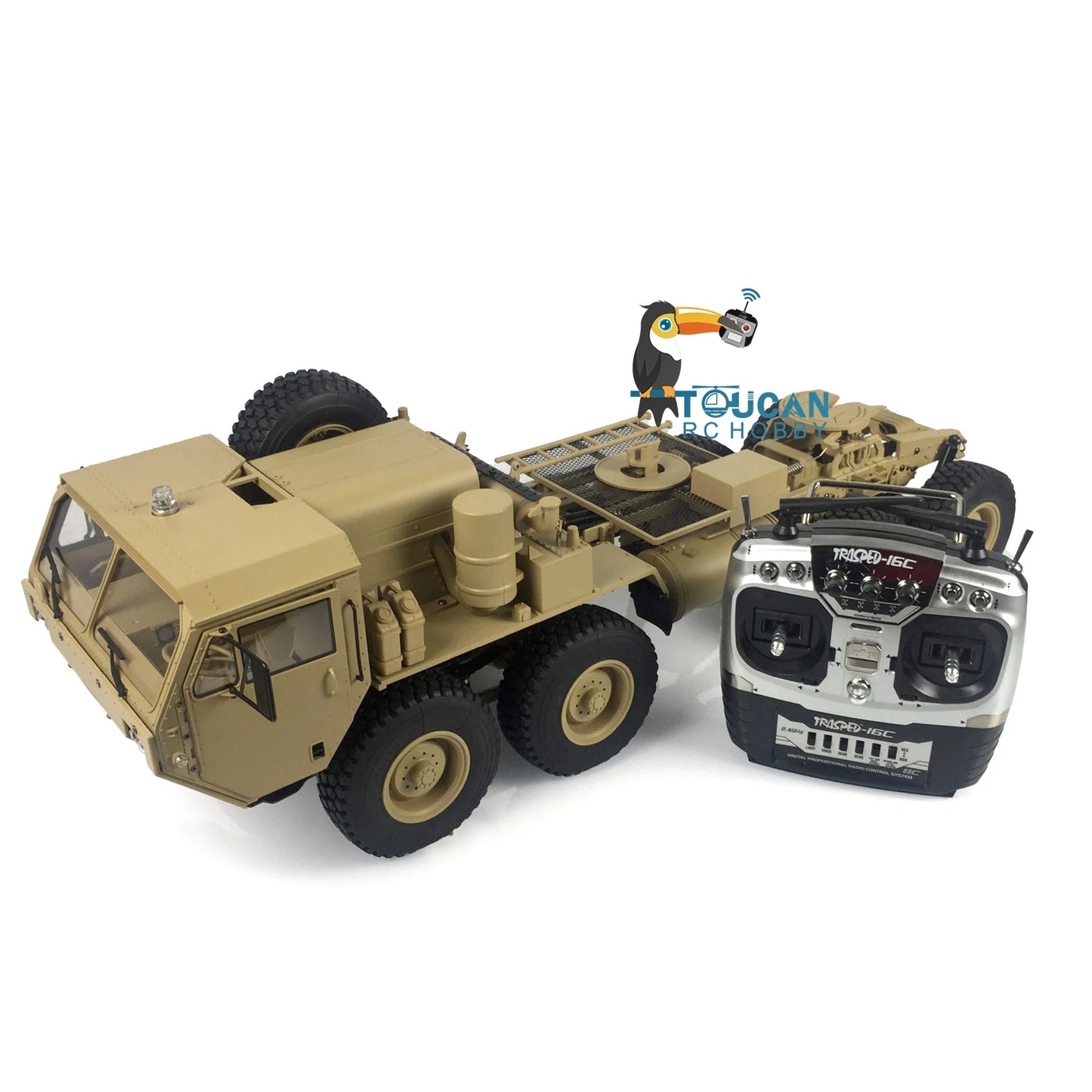 1/12 Scale 8X8 RC US Military Truck HG-P802 4 Axles Remote Control Army Vehicle Heavy Duty Offroad Crawler Car Model for Adults