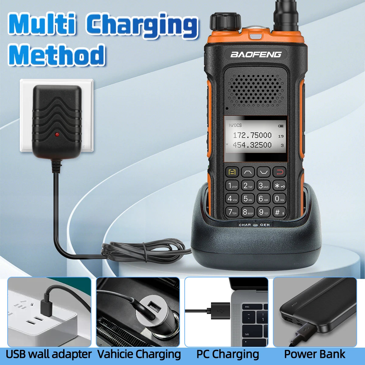 2/4/6PCS Baofeng Walkie Talkie Long Range Two Way Radio Type-C 999CH For UV-5R BF-888S Self-driving Travelling Hunting Camping