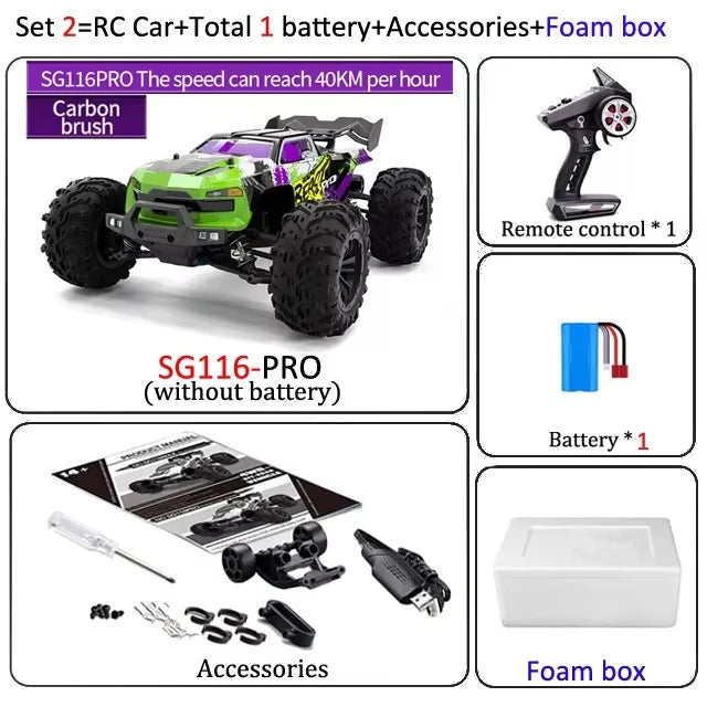 SG116 PRO / SG116 MAX 1:16 4WD 80KM/H High Speed RC Car Waterproof Truck Drift Racing Car Brushless Electric Off-Road Drift Toys