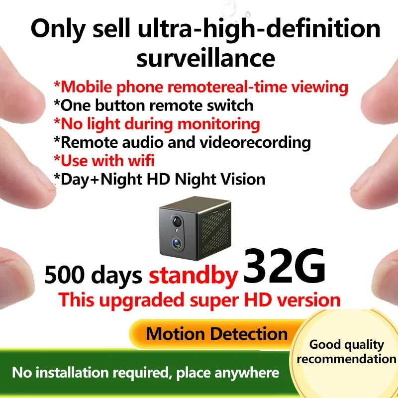 Q Brand Ultra-High Definition Small Camera Wireless Monitor Home Wifi Remote Mobile Phone 360-Degree Panoramic Mini Photography Indoor Home Connected Plug-In-Free Cat Eye Non-Micro Non-Invisible Non-Hidden