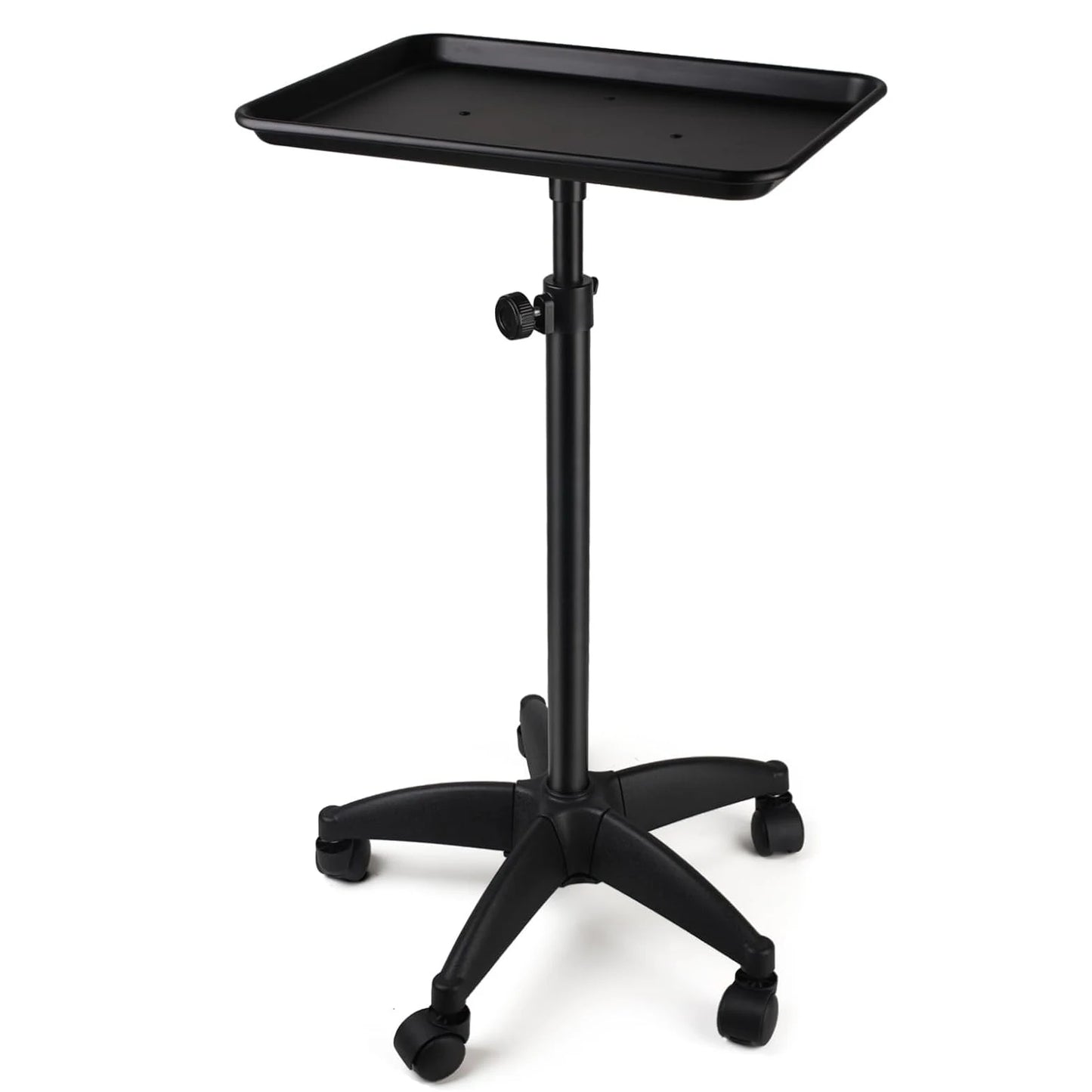 Aluminum Tattoo Rolling Tray with Wheels - Adjustable Height Salon Cart for Hair Stylist Medical Dental Tray