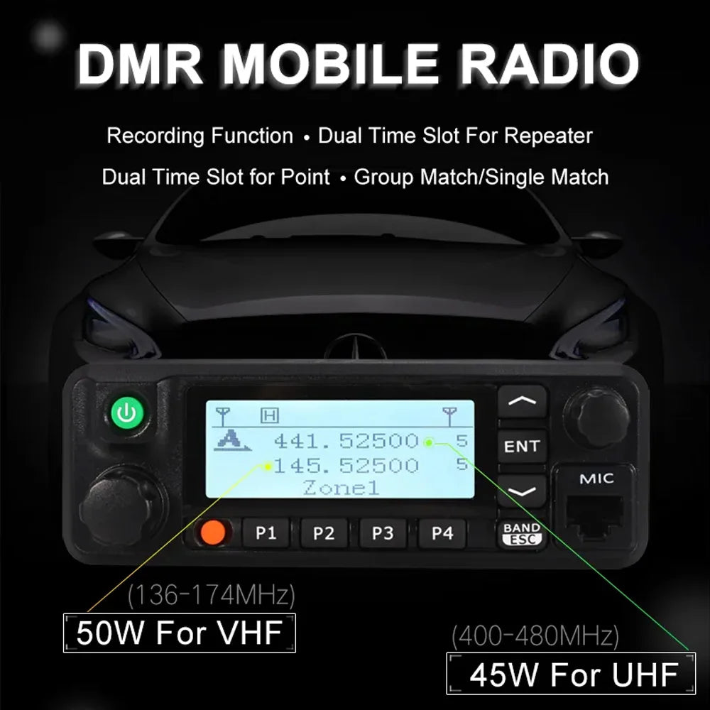 TYT MD-9600 GPS AES256 DMR Digital/Analog Dual Band Mobile Radio 50/45/25W DMR Mobile Transceiver DMR Mobile Walkie Talkie