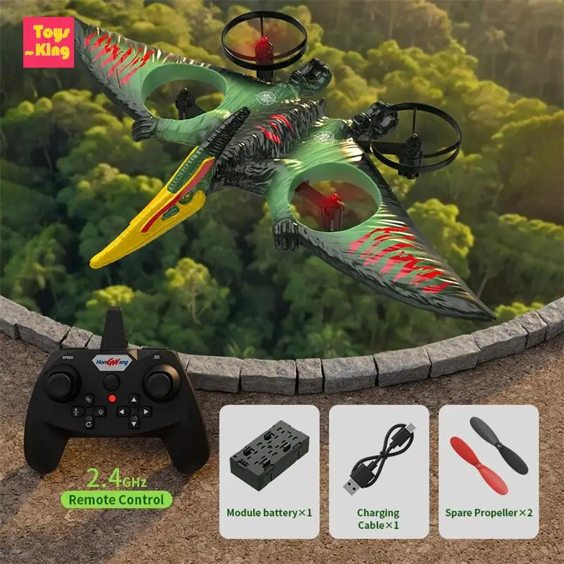 RC Simulation Pterosaur Drone Remote Control Foam Aircraft LED Night Lights 360 Stunt Roll Kids Toys Outdoor Game Boys Gifts
