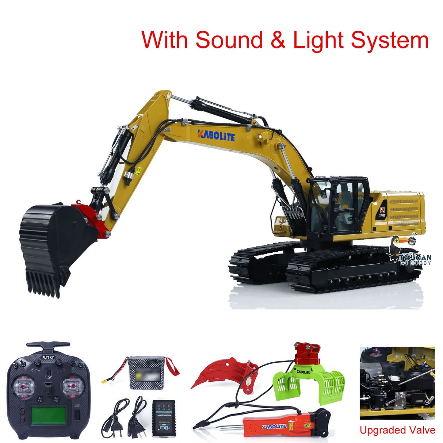 Kabolite K961 100S PRO 1/18 RTR RC Hydraulic Excavator Remote Control Digger Flysky 2S Battery Electric Claw Hammer Model