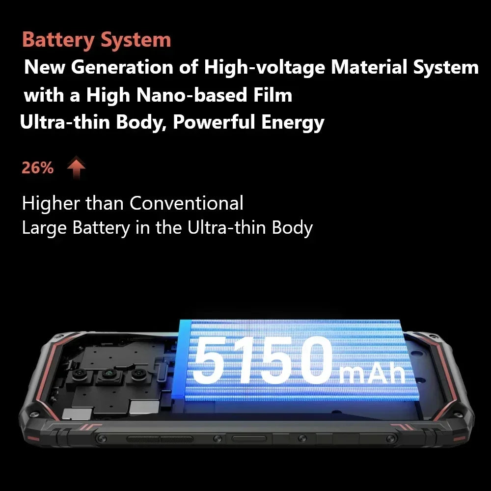 Global Version DOOGEE Blade10 Pro Rugged Phone 30GB(6+24) 256GB 6.56" 90Hz IPS UNISOC T7200 Octa Core 50MP Camera Android 15 NFC