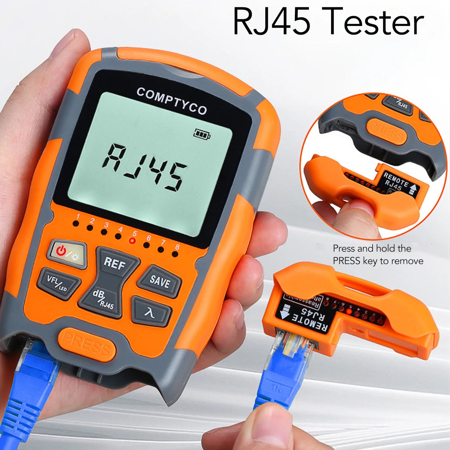 Handheld Optical Power Meter Multifunctional Optical Fiber Cable Tester with LED Light