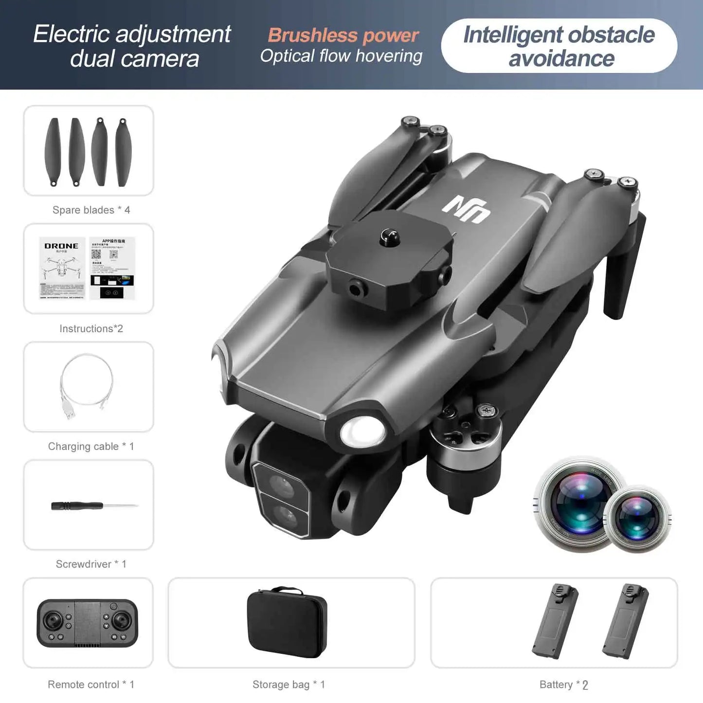 M8 Pro  Drone Professional Mini Dron WIFI Optical Flow Localization 3sided Obstacle Avoidance Quadcopter Toy Gift