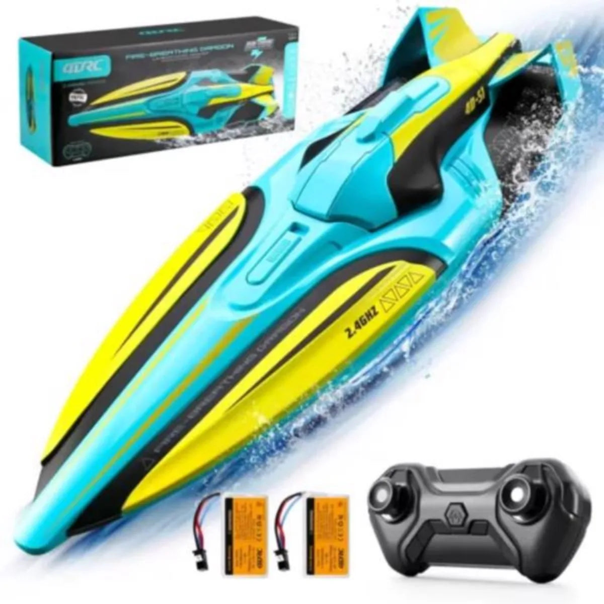 4DRC S1 RC Boat Remote Control Boat for Kids Adults 20+ MPH Racing Boats 2.4GHz,Gifts for Kids Adults