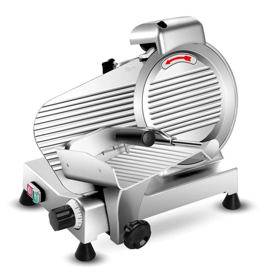 10 inch Chromium-Steel Blade Semi-Auto for Meat Cheese 240W,Silver Meat Slicer Machine