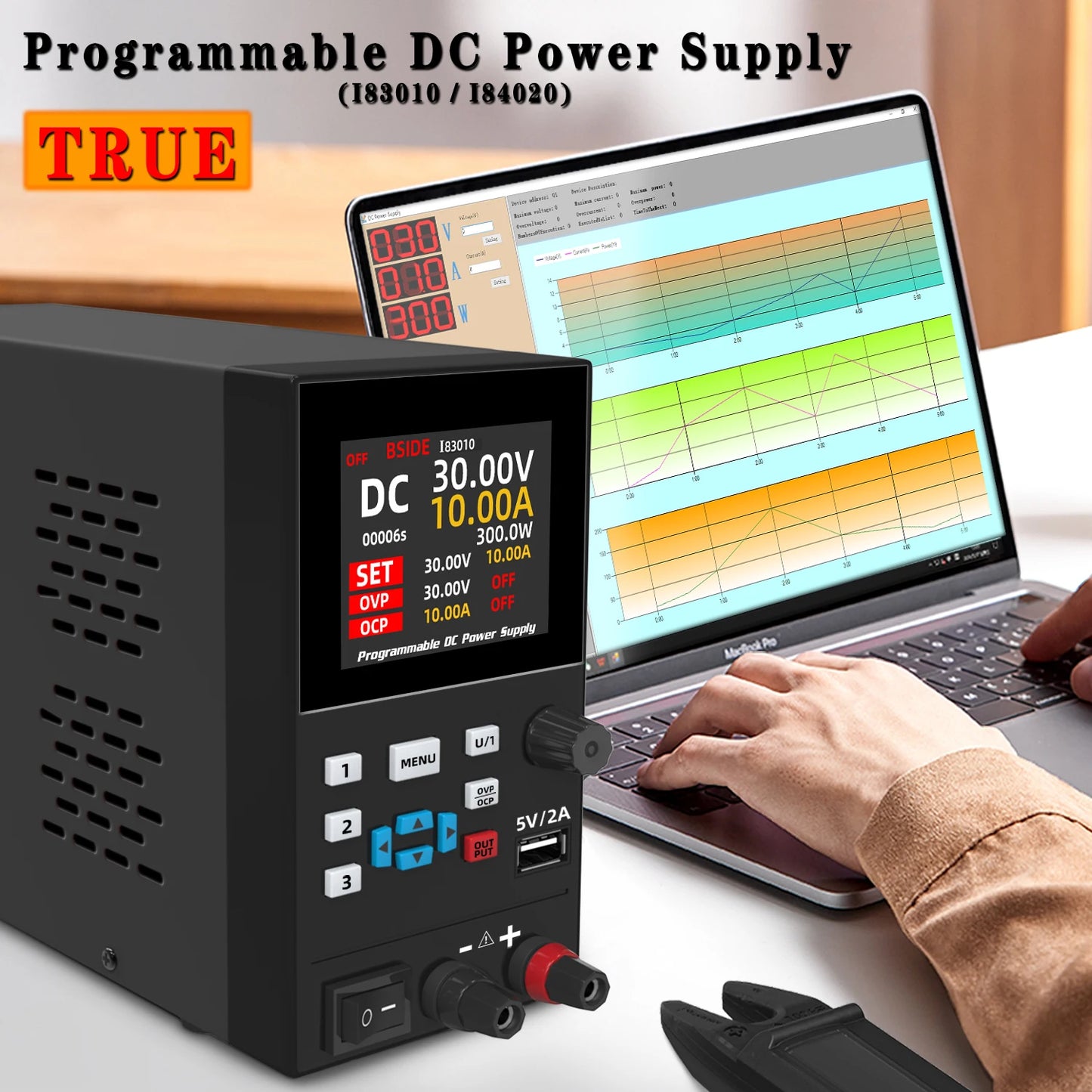 BSIDE DC Laboratory Regulated Power Supply Programmable 30V/10A 40V/20A Adjustable Bench Switch Preset Current Stabilizer ON/OFF