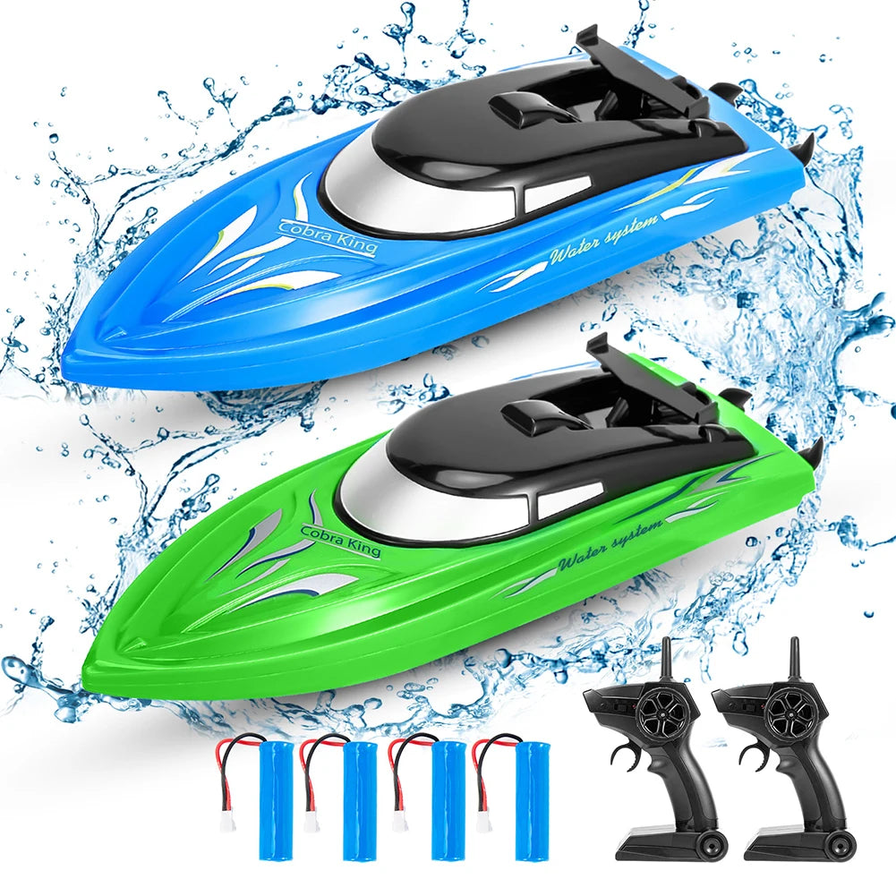 2Pack RH701 RC Battery Boat 2.4Ghz 25km/h High-Speed Remote Control Racing Ship Water Speed Boat Children Model Toy