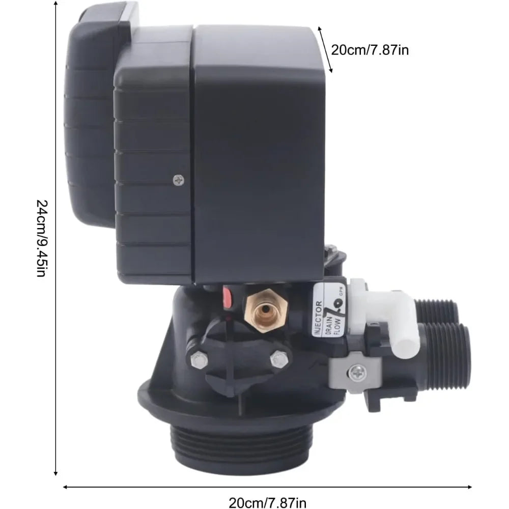Water Softener Valve 110V Automatic Digital Metered Control Head Time Clock Control Valve with Display and Water Distributor