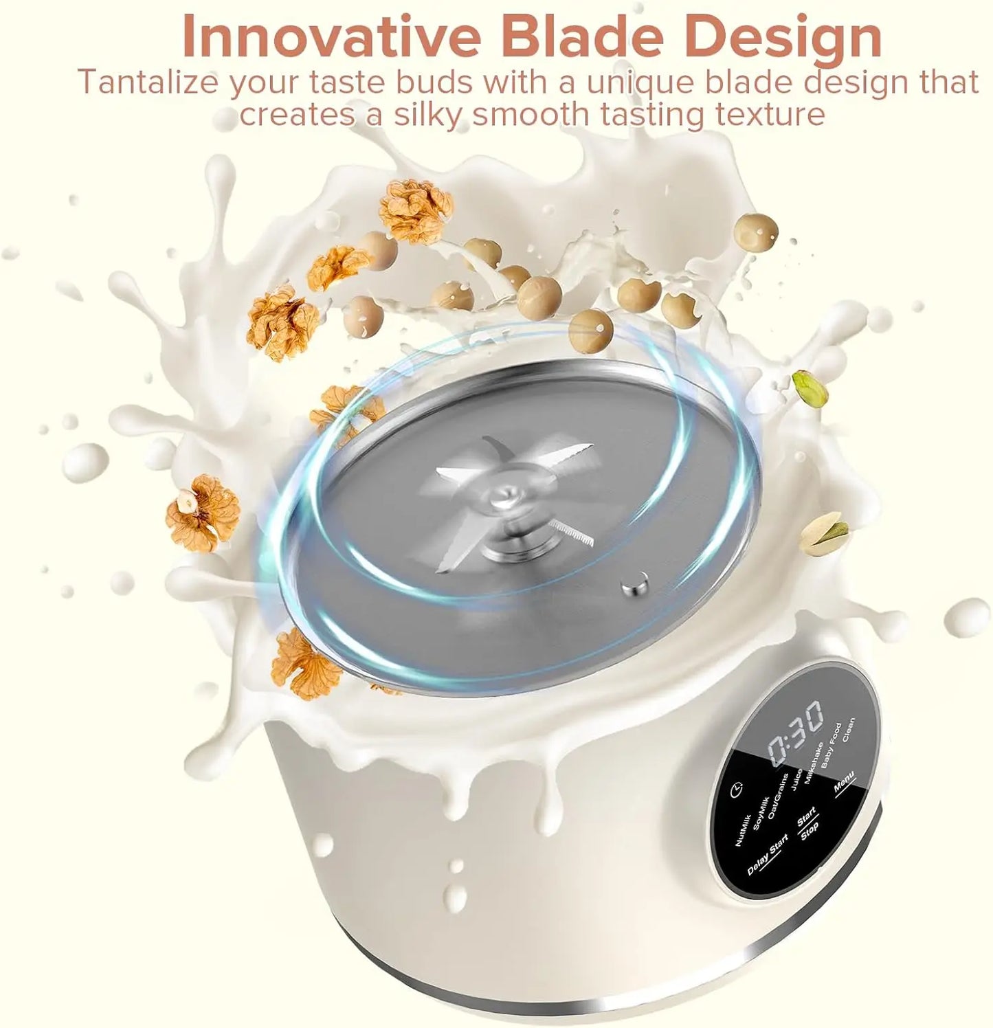 N7 Nut Milk Maker, 50oz (1.5L) Automatic Soy Milk Maker Machine for Homemade Oat Milk, Nutmilk, Juice, Milkshake, Baby Food, Gra