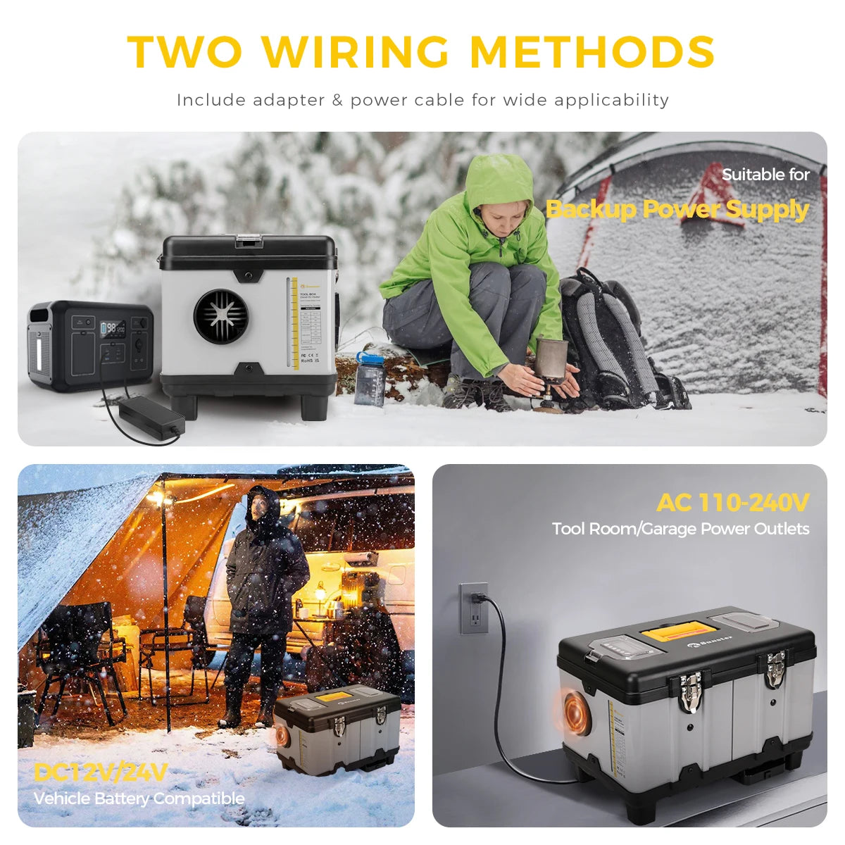 8KW Toolbox Diesel Heater 12V&24V 110-240V With High-Altitude Mode & Ventilation Mode Ultra Quiet Portable Heater For RV camper