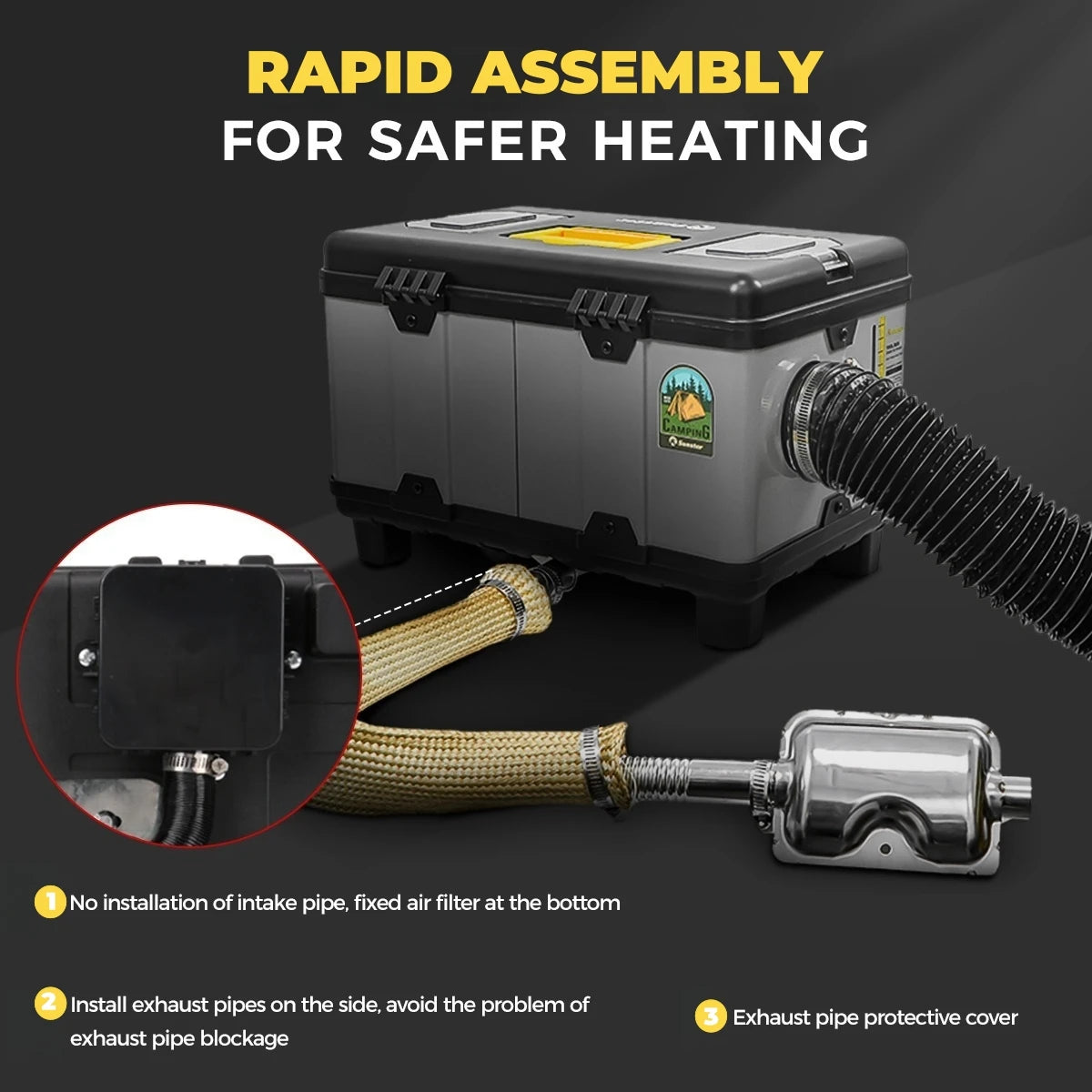 8KW Toolbox Diesel Heater 12V&24V 110-240V With High-Altitude Mode & Ventilation Mode Ultra Quiet Portable Heater For RV camper