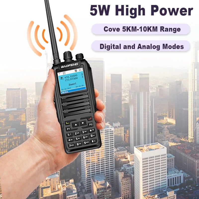 Baofeng DM-1701DMR Walkie Talkie Open GD77 Dual Mode Analog/Digital Two Way Radio Tier1+2 Dual Time Slot Ham Dual Band FM Radio