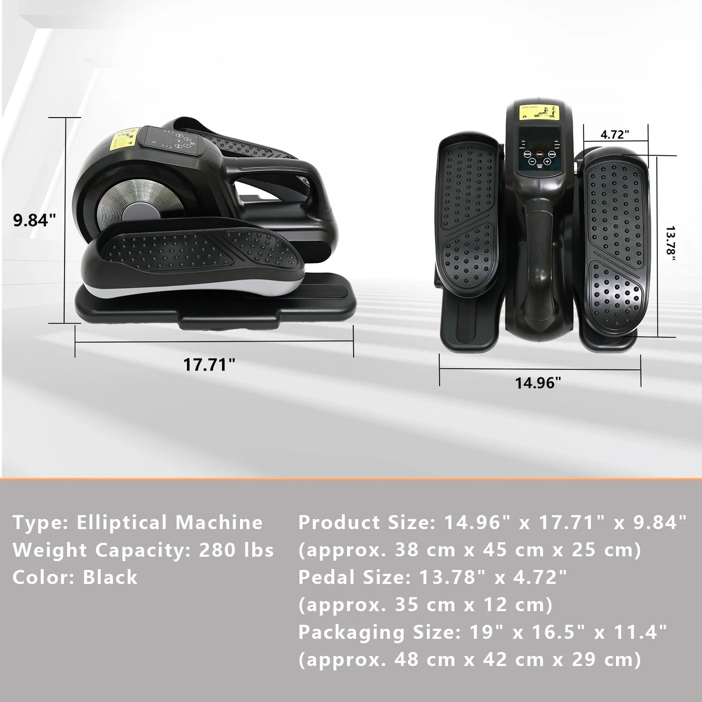 Smart Under Desk Electric Elliptical Leg Exercise Equipment Mini Seated Pedal Exerciser Remote Control LCD Monitor for Seniors