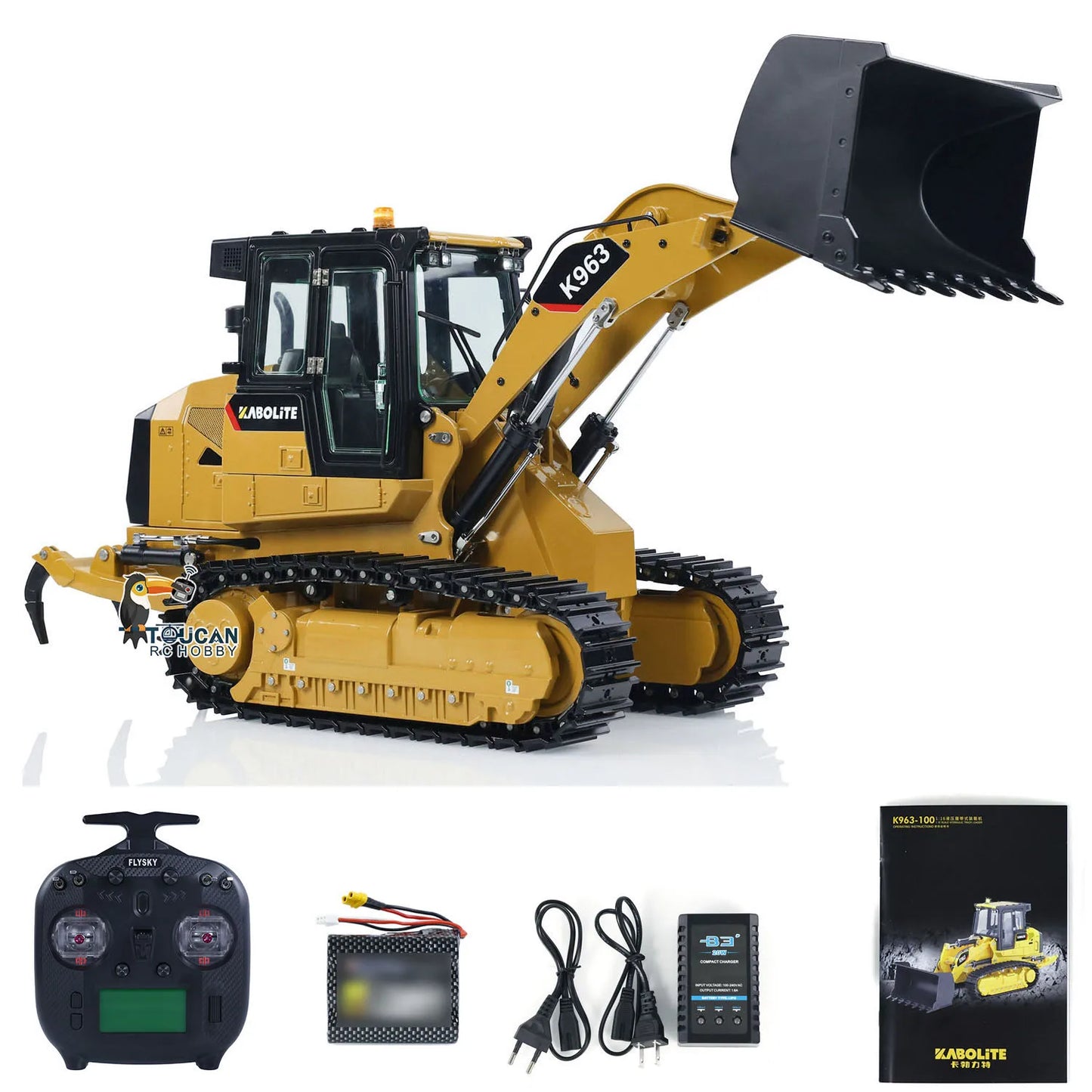1/16 Kabolite Hydraulic RC Loader K963-100 ST8 Radio 7500 mah Remote Control Construction Vehicle for Kids Adults Toy Fans