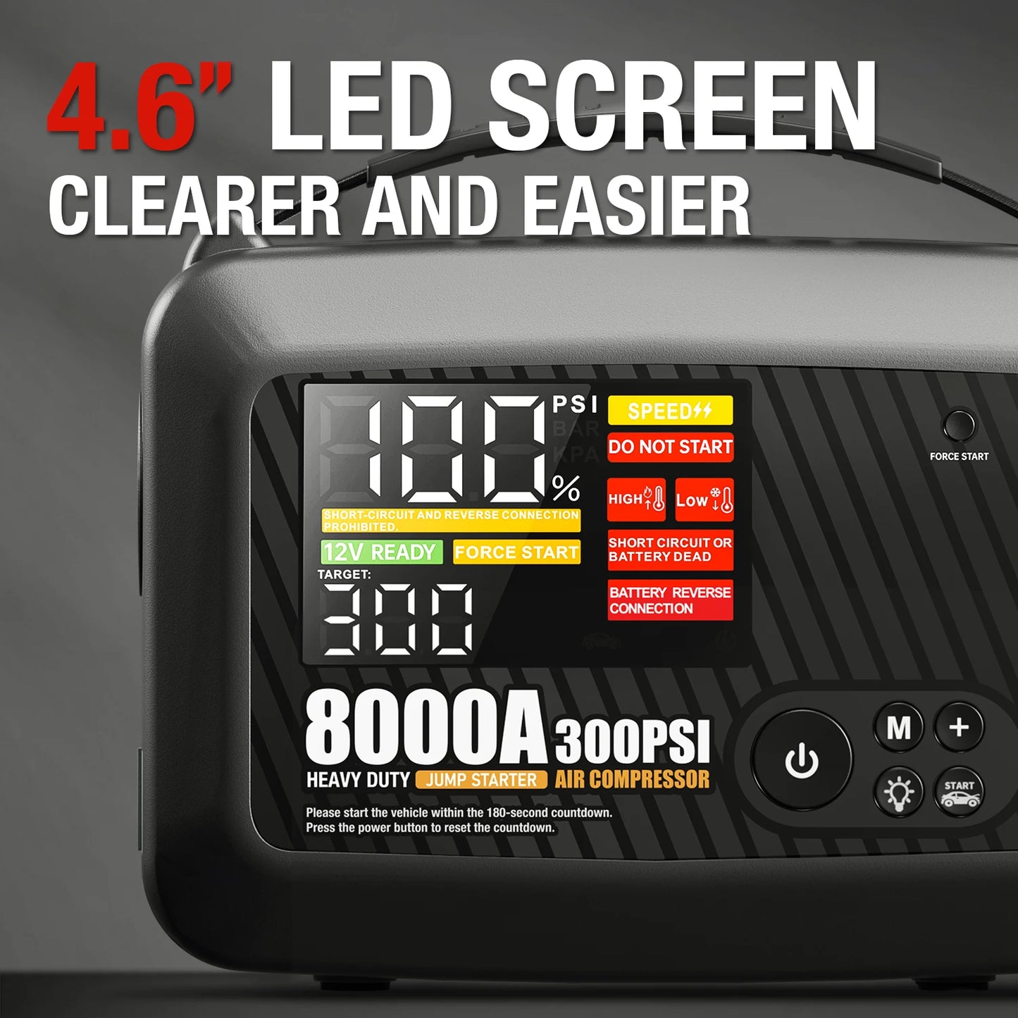 8000A Professional Heavy Duty Car Jump Starter With Air Pump Powerful Car 12V Car Battery Starter Booster Starting Device