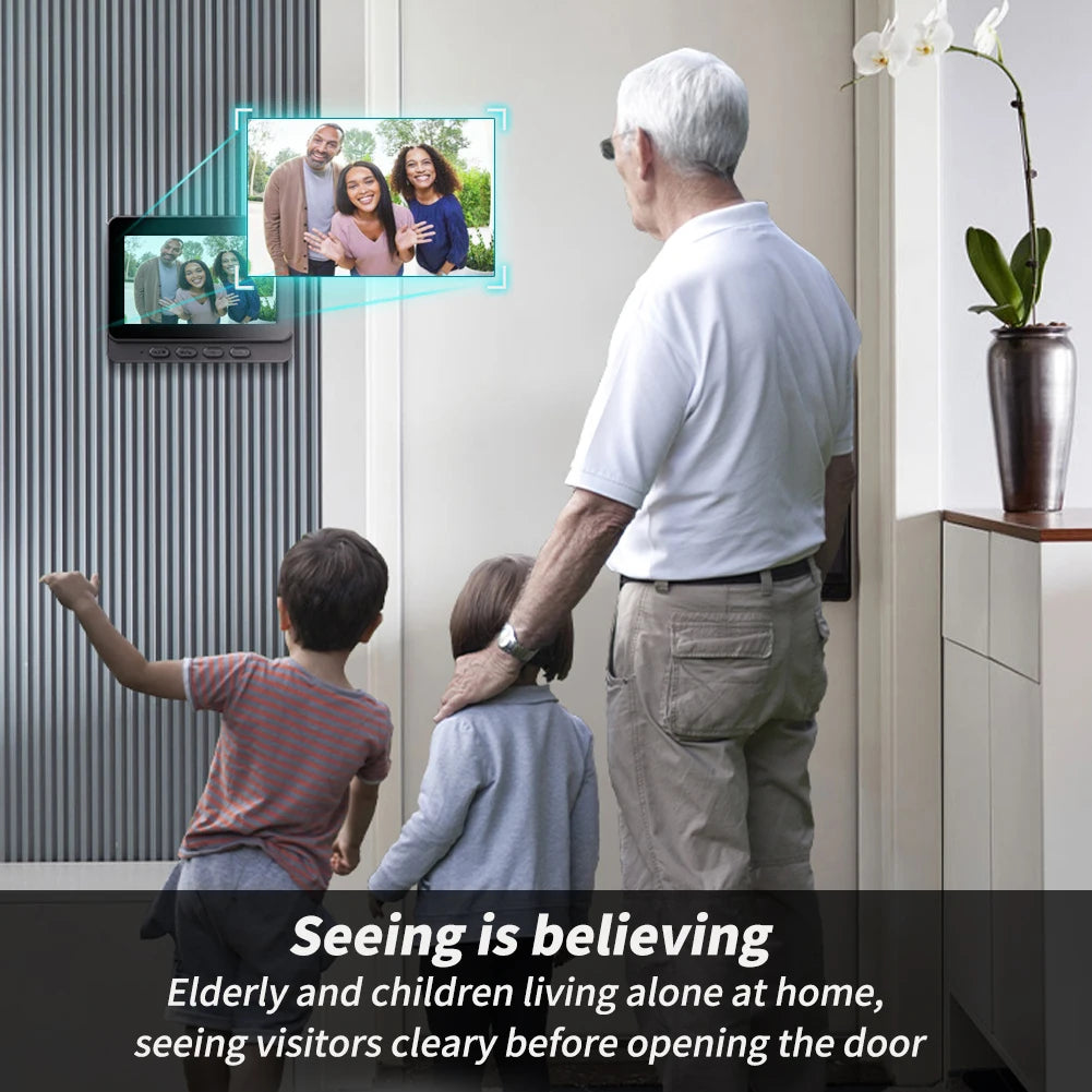 WiFi wireless smart video doorbell, Two-way outdoor 1080P HD camera, Wireless intercom voice, Smart home waterproof doorbell