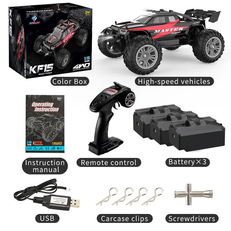 KF15 1:16 RC Car 2.4G Remote Control Truck Electric High Speed Off-Road Drift Racing Car Toys