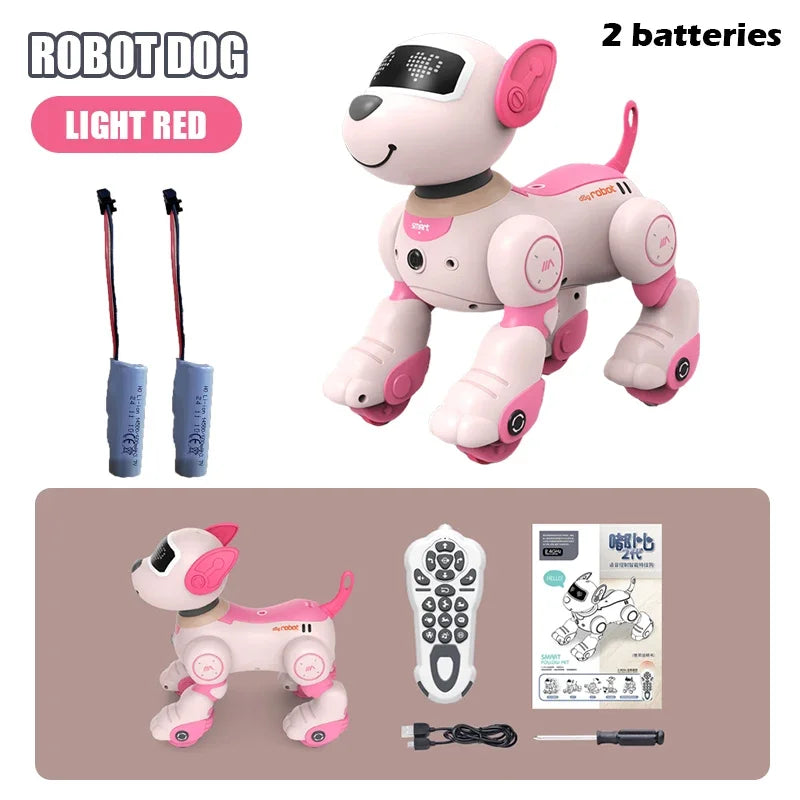 Girls Rc Robot Dog Intelligent Puppy Remote Control pets Programming Voice Interactive Children's Electronic smart robots toys