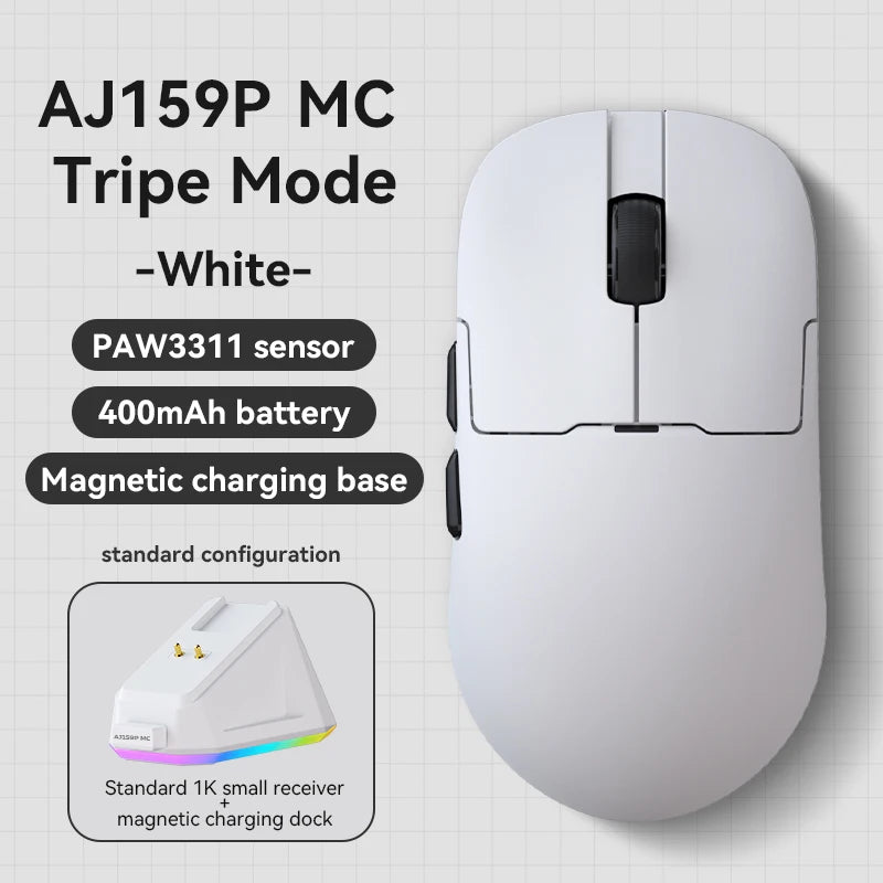 AJAZZ AJ159P MC wireless 1K gaming gaming mouse PAW3311 about 56g lightweight-support 1KHZ return rate non-porous lightweight
