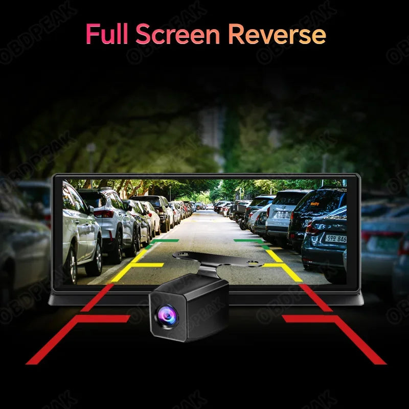 11.3 inch Car DVR 4K Dash Cam Dual Lens Wireless Carplay & Android Auto Video Recorder Monitor GPS Navigation 5G Wifi FM AUX