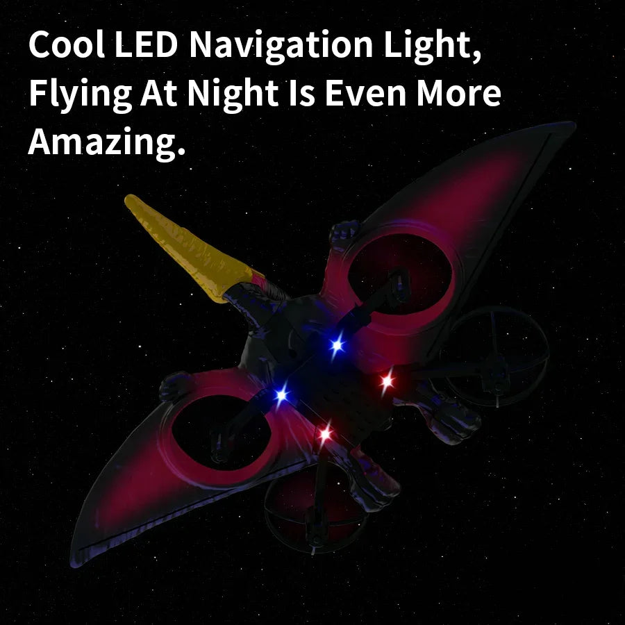 RC Simulation Pterosaur Drone Remote Control Foam Aircraft LED Night Lights 360 Stunt Roll Kids Toys Outdoor Game Boys Gifts