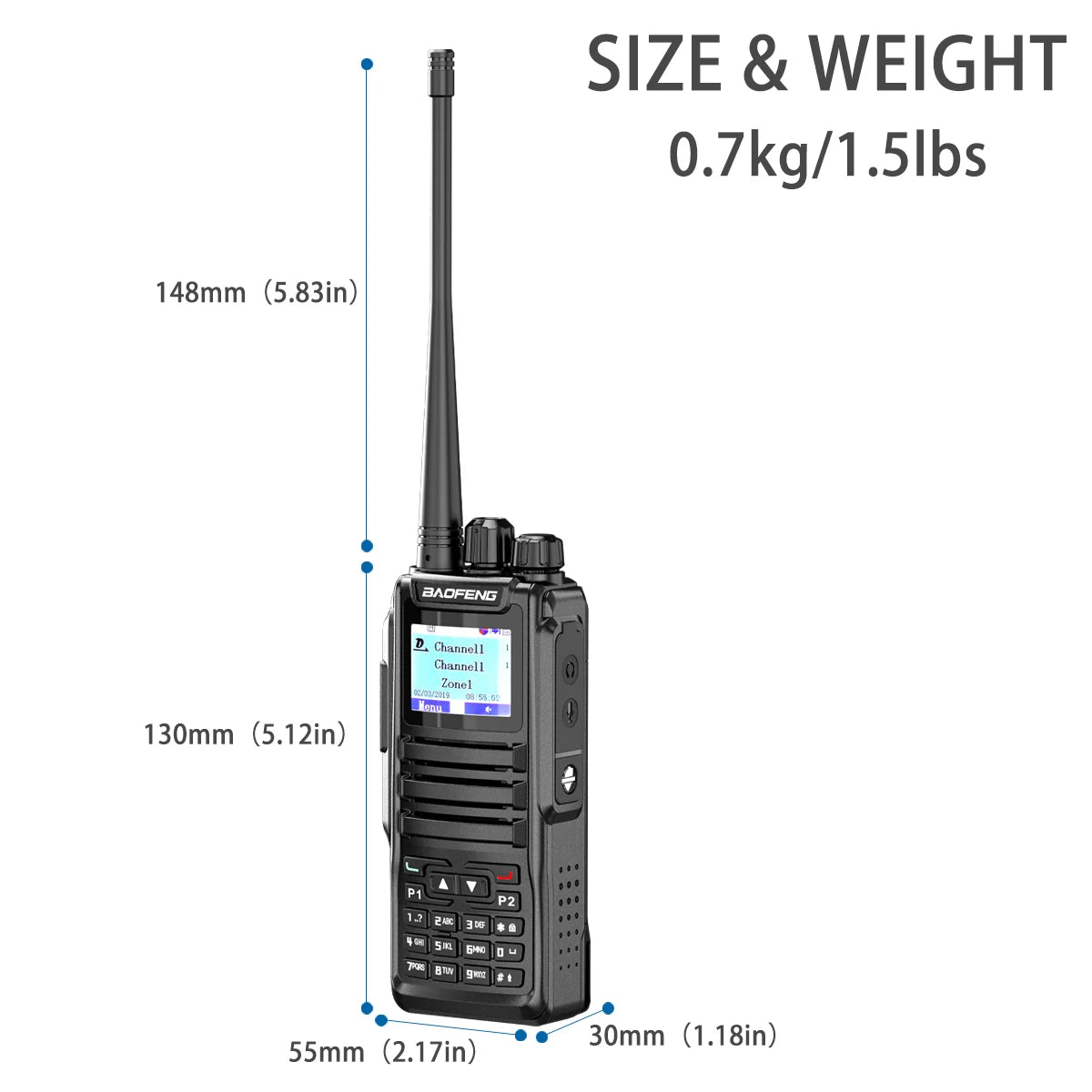 1701 Upgrade DM-1702 Openg GD77 GPS Dual Mode Analog And Digital Walkie Talkie Tier 1+2 Dual Time Slot VHF 136-174 UHF 4