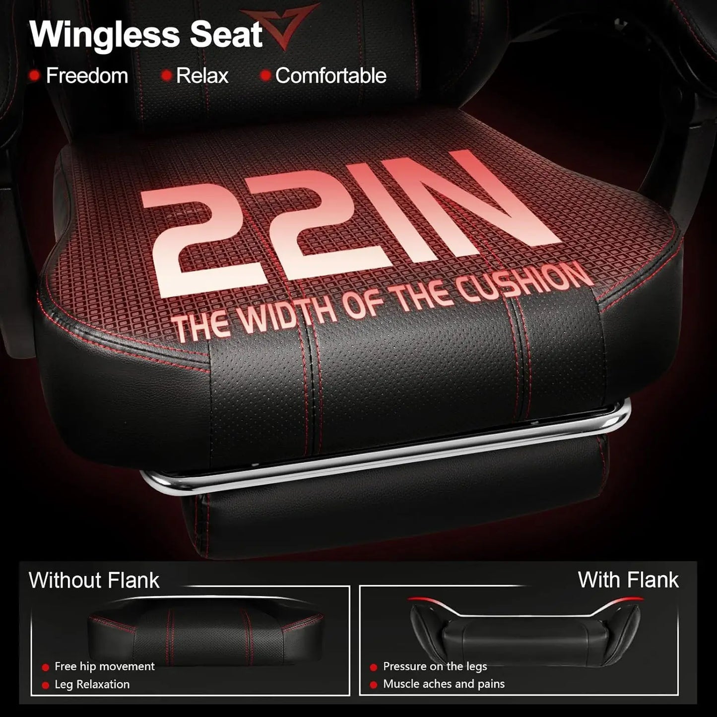 Big and Tall Gaming Chair 400lb Weight Capacity with Footrest, Ergonomic Video Game Chair for Adults with Oversized Headrest