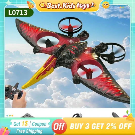 RC Simulation Pterosaur Drone Remote Control Foam Aircraft LED Night Lights 360 Stunt Roll Kids Toys Outdoor Game Boys Gifts
