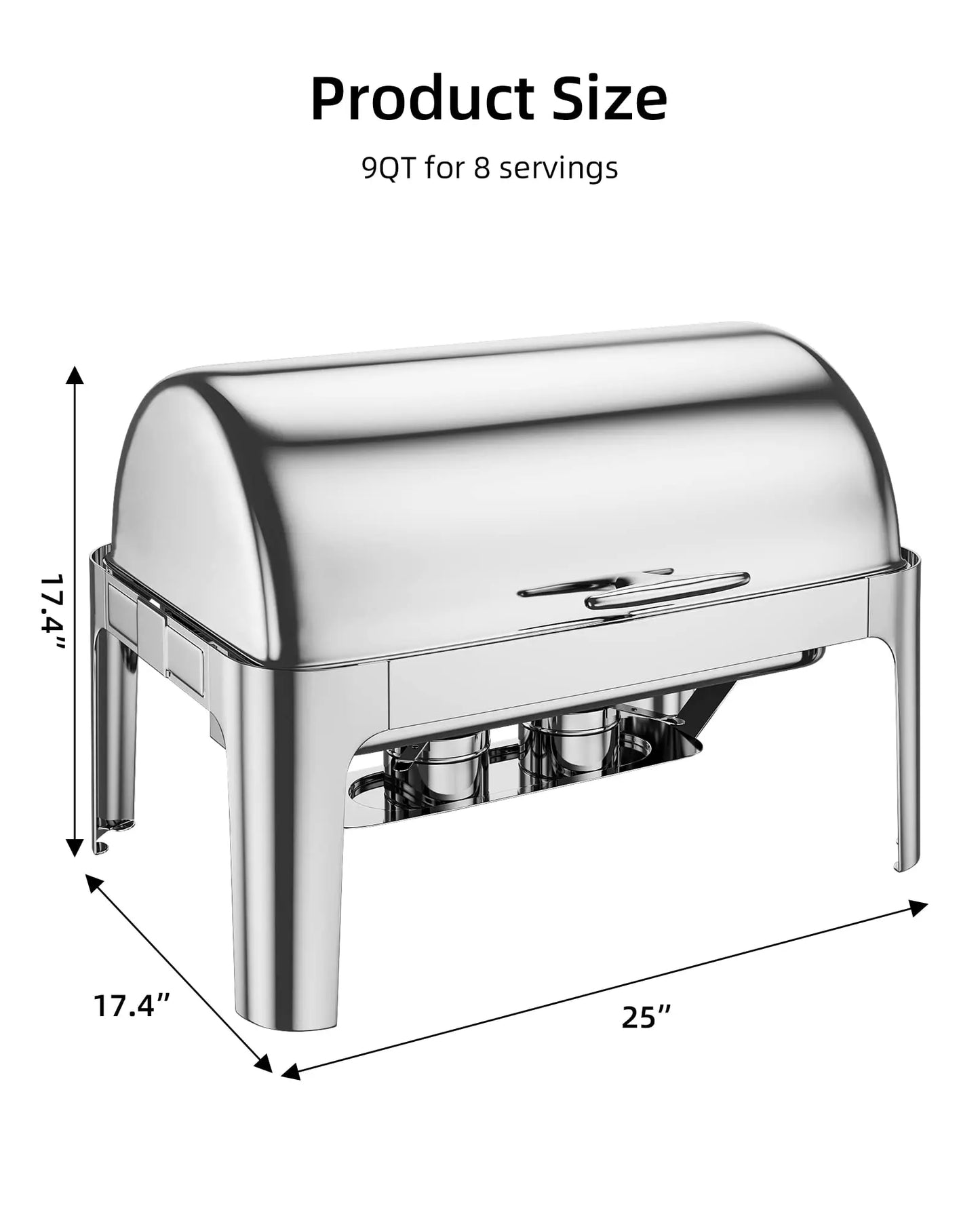 Rectangle Chafing Dish 2 Packs w/ Full Size Pans Buffet Catering Warmer Server Folding Stand Fuel Holder Tray Catering Warmer