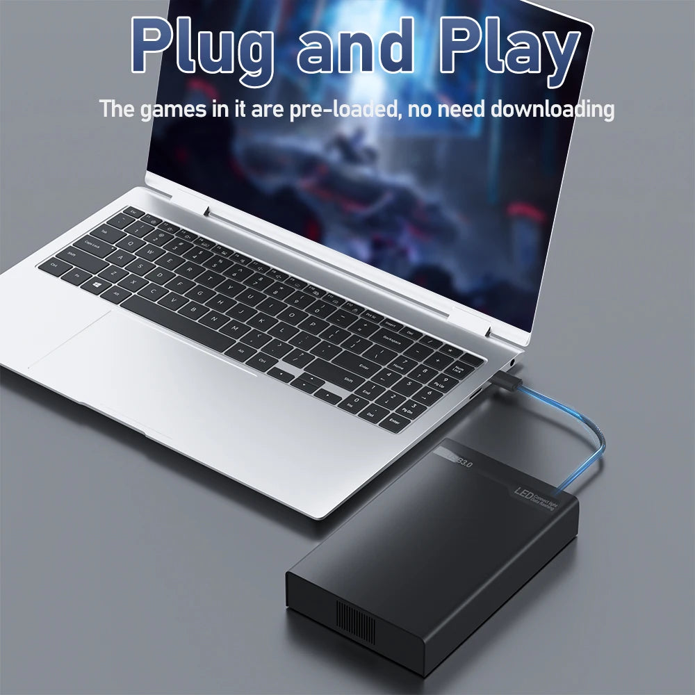 Mix 500GB Gaming HDD Retro Video Game Console Retrobat＆Playnite＆Launchbox OS for XBOX/PS3/PS2/Switch/Wii/WiiU with 38000+Games