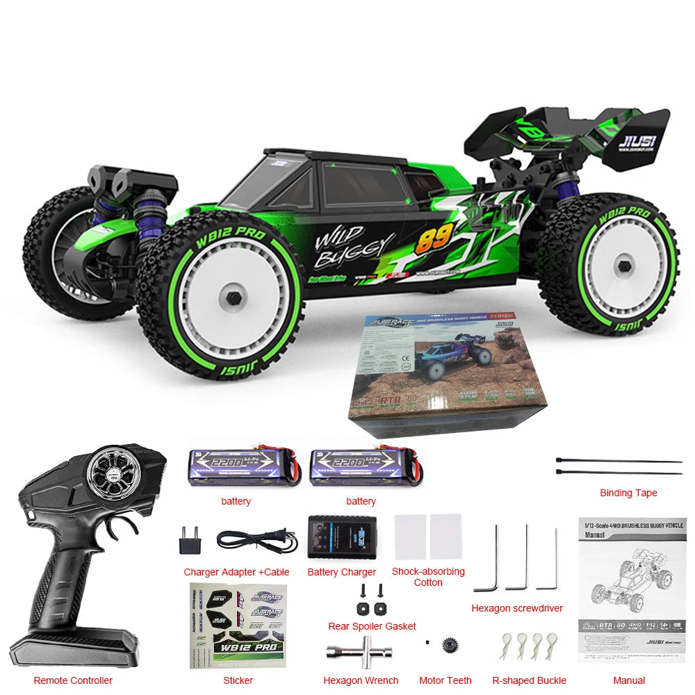 JIUSI WB12 PRO 1/12  RC Car 80KM/H 4WD Racing Car Brushless Remote Control Car Competitive Off-road 4WD RC Car Toys As Gift