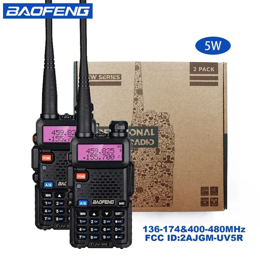 2pcs UV-5R 5W 8W High Power Dual Band Two Way Radio Long Range Handheld Portable Walkies Talkies For Hunting