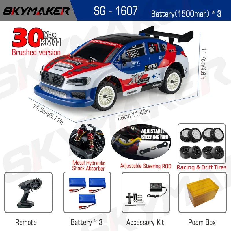 SG1607 SG1605 SG1606 UD1607 UD1608 Pro 1/16 RC Car High Speed 2.4G Brushless 4WD Drift Remote Control Racing Car toys For Boys
