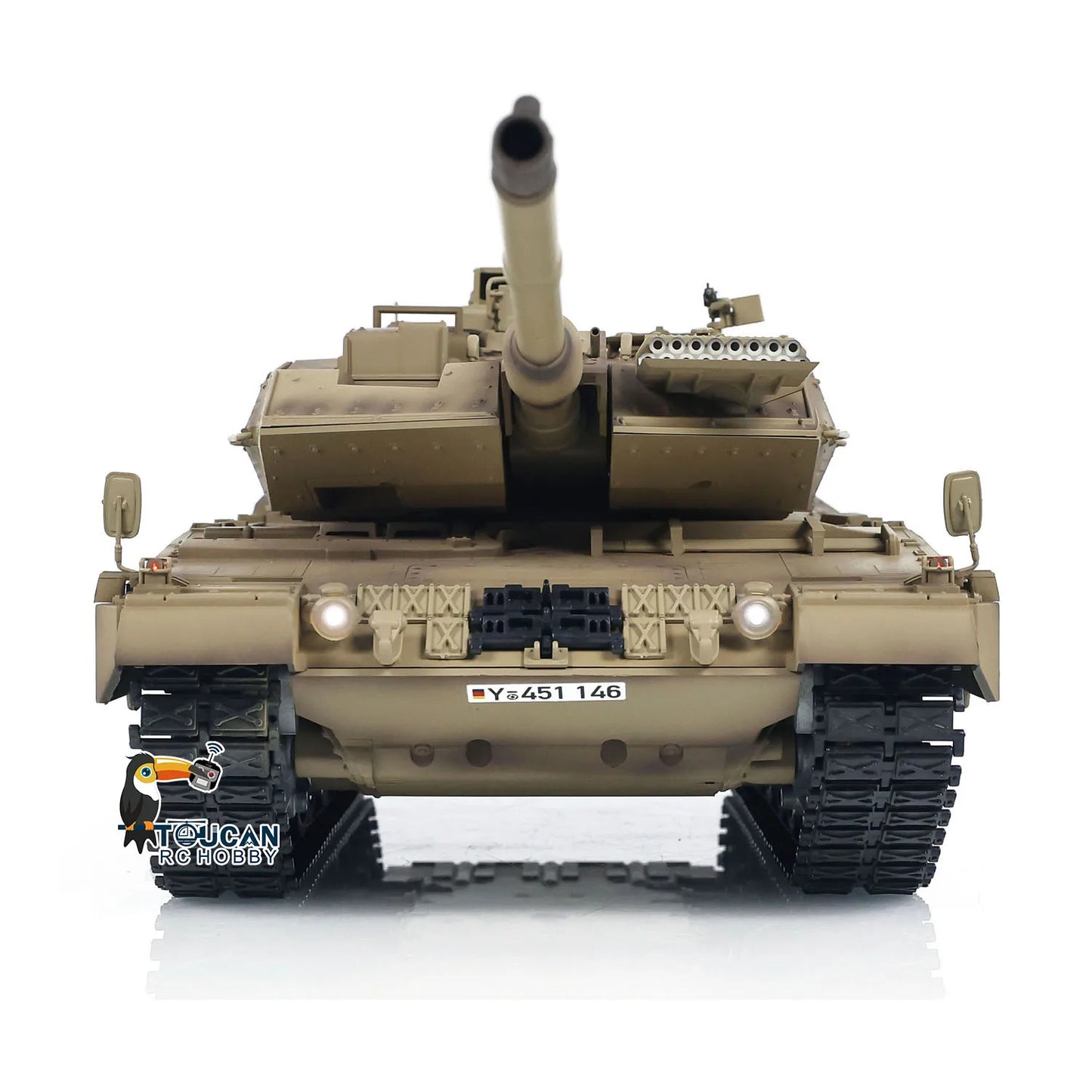 Tongde 1/16 RC Tank German Leopard 2A7 Electric Military Infrared Battle Tank with Barrel Recoil 320°Turret Remote Control Model