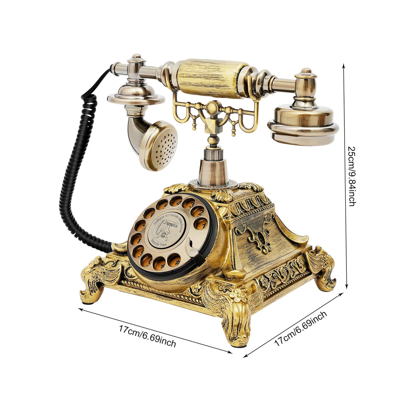 Retro Rotary Landline Phone,Vintage Turntable Telephone,Antique European Style Telephone,Old Fashioned Dial Phone