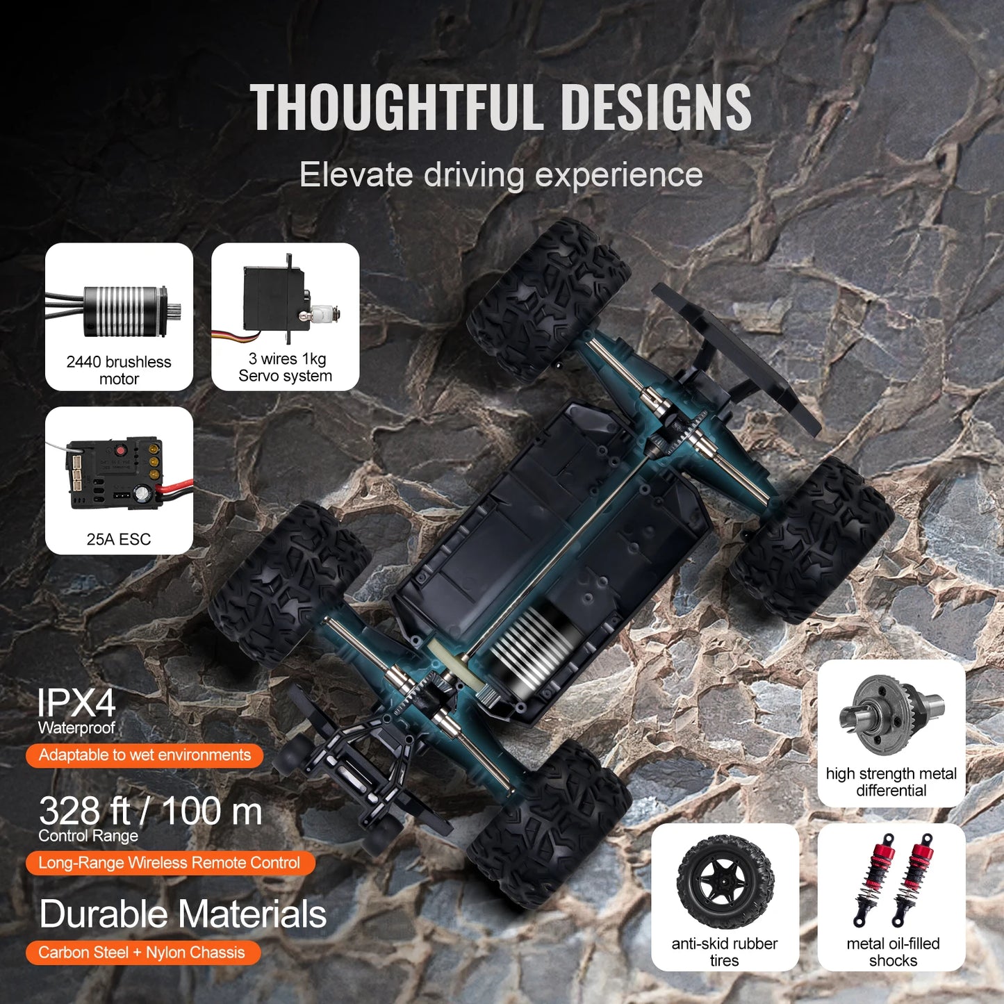 SucceBuy 45KM/H 4WD RC Car 1:18 All Terrain Off-Road with High Speed Remote Control Truck Drift Monster Toys Gifts for Boys Kids