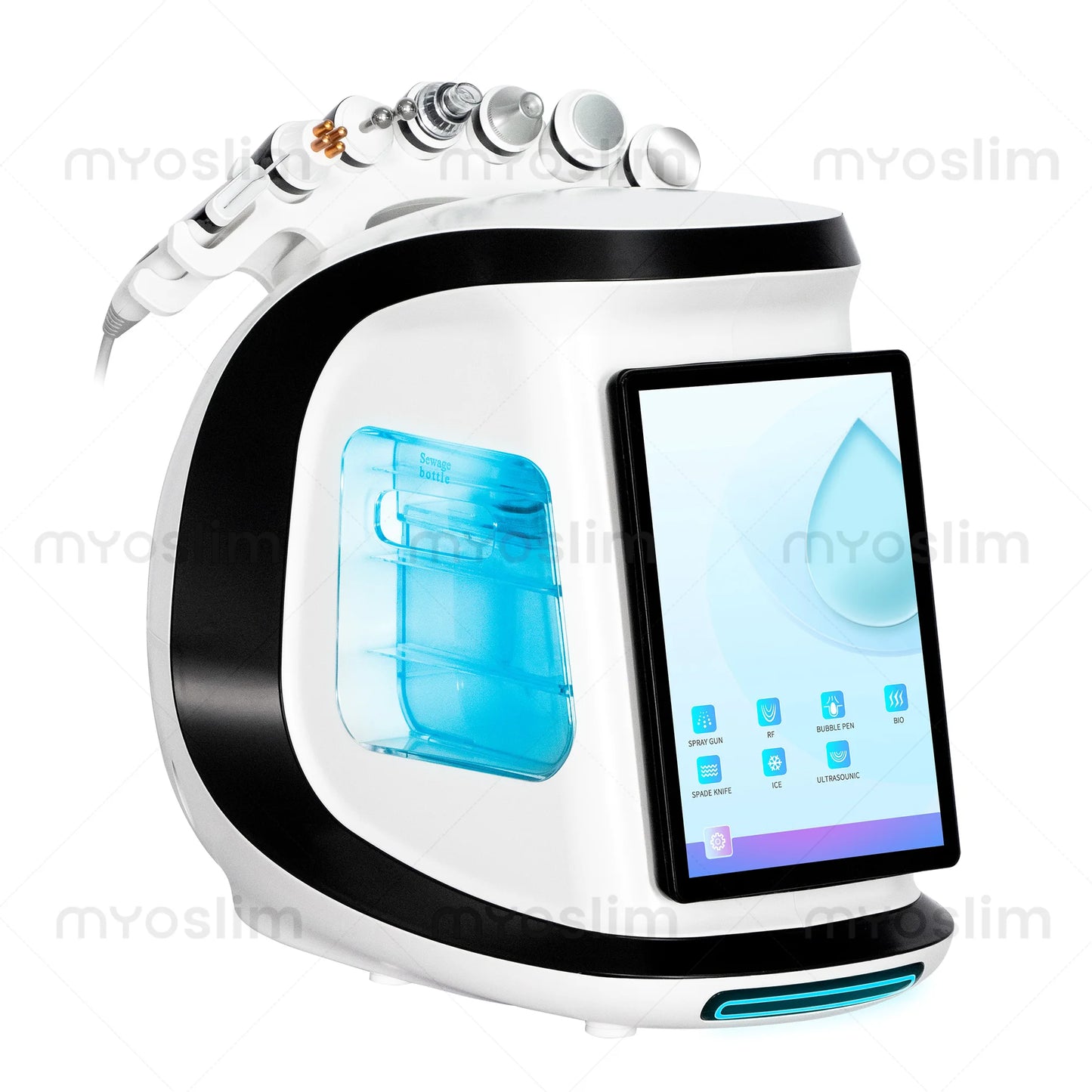 Professional Intelligent Ice Blue Facial Skin Analysis Ultrasonic Rejuvenation And Grinding High Pressure Oxygen Facial Machinea