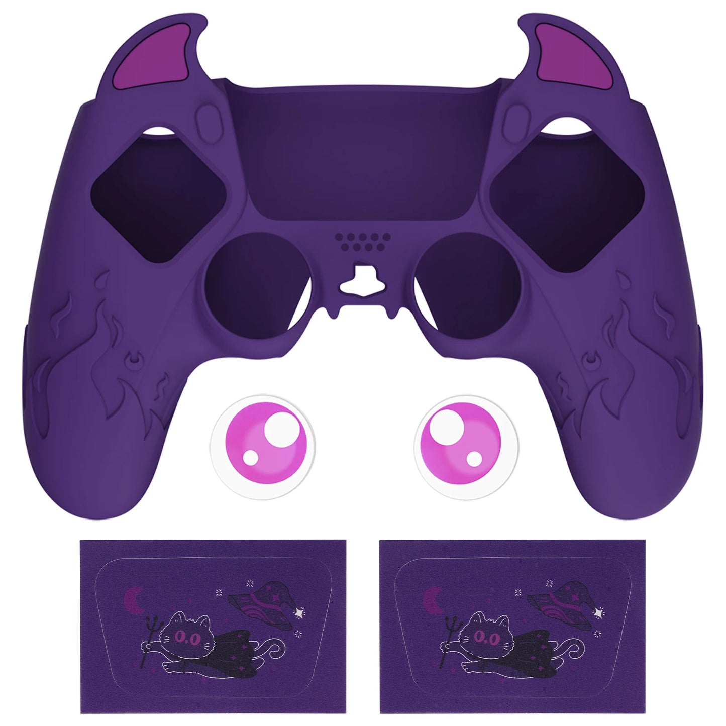 PlayVital Cute Demon Controller Silicone Case for ps5, Kawaii Controller Cover Gamepad Skin Protector for ps5 - 7 colors