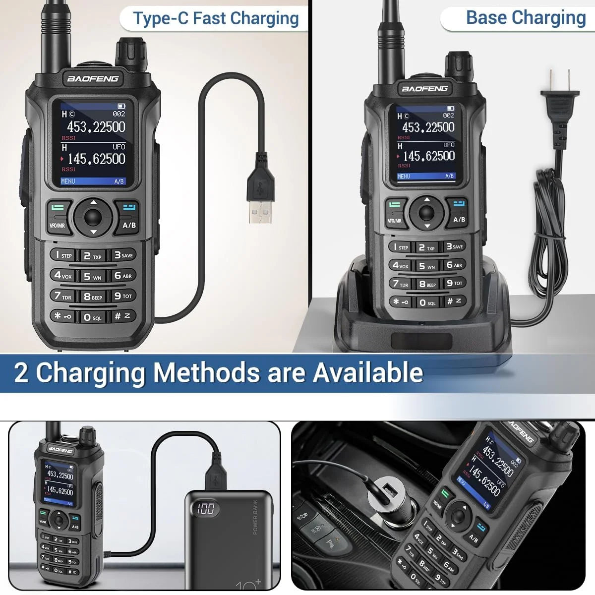 2x UV-21R Air Band Walkie Talkie Wireless Copy Frequency Type-C 999 Channels NOAA Long Range AM For UV-21 PRO Ham Radio