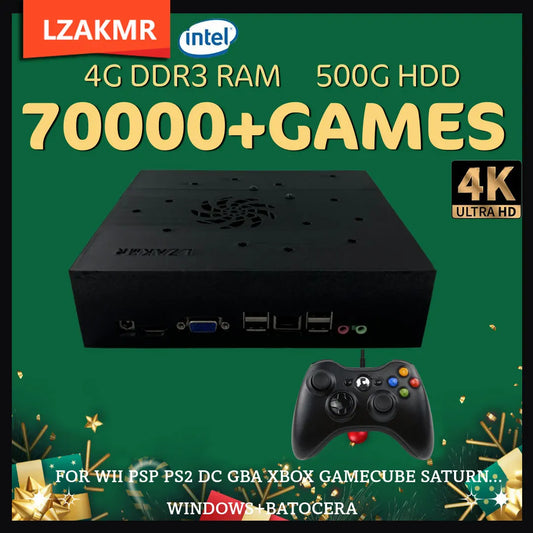 500GB X8 Retro Gaming Console Loaded 70000+ Games for Wii PS2 DC PSP GAMECUBE Plug-and-Play On TV Windows 11 Children's Gift
