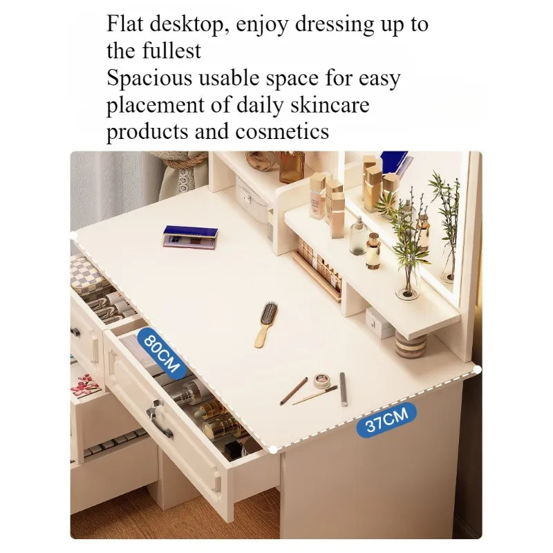 dressing table Small apartment with mirror storage storage makeup integrated table Modern simple European masterbedroomdressing
